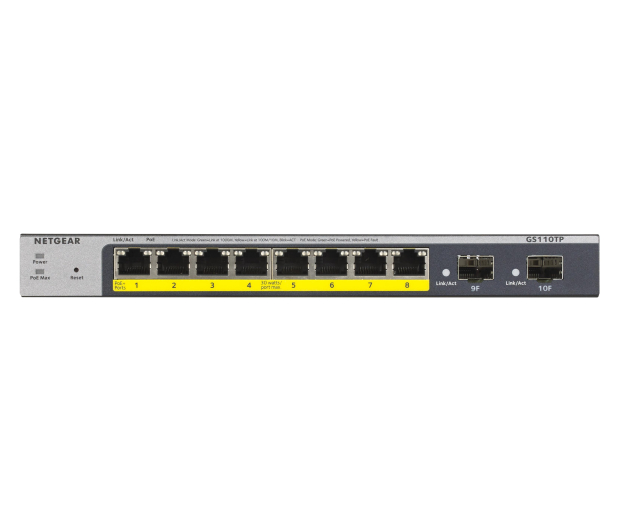 Netgear 10p GS110TP (8x10/100/1000Mbit 2xSFP PoE) - 590578 - zdjęcie 3